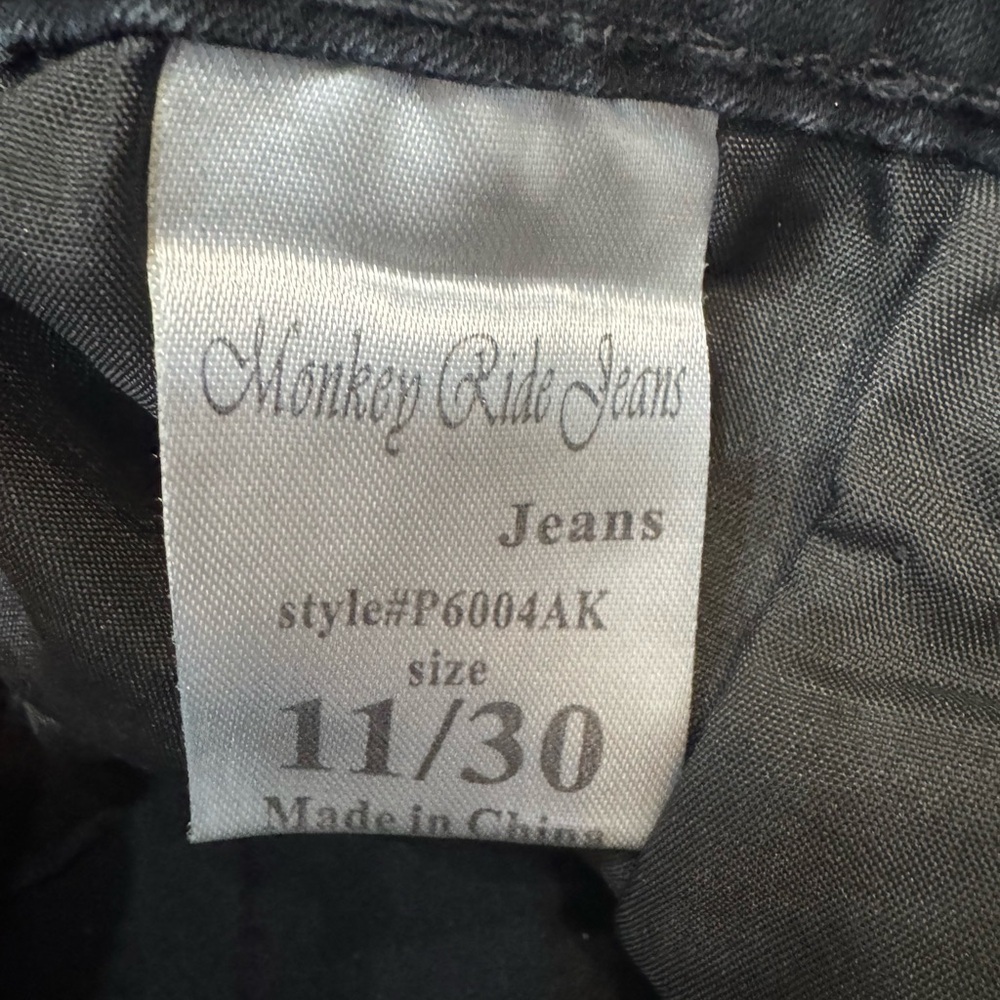 Women’s Monkey Ride Black Jeans - Picture 3 of 4